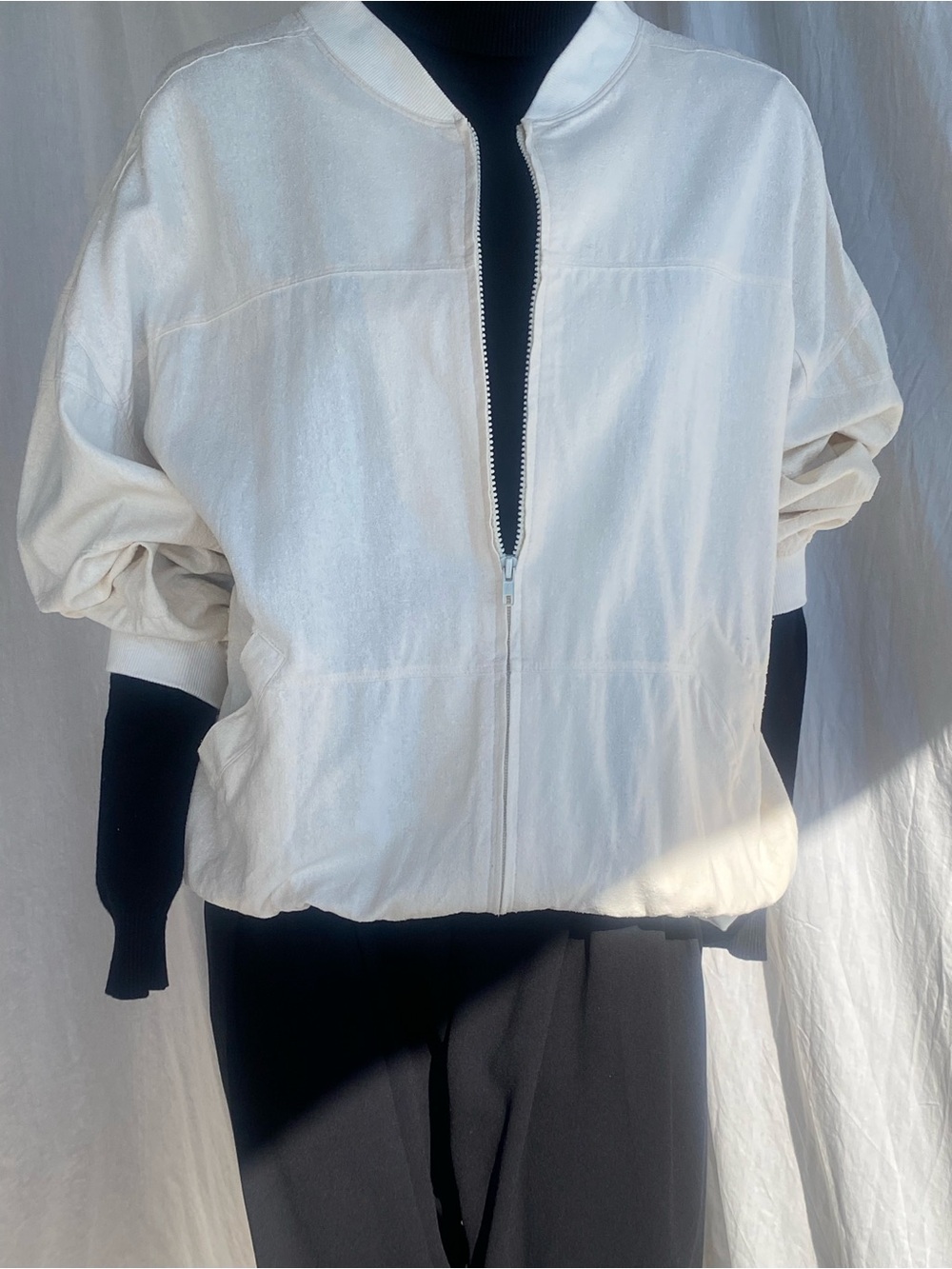 Oversized 100% Silk Minimalist Bomber | Quiet Luxury | Plus Size